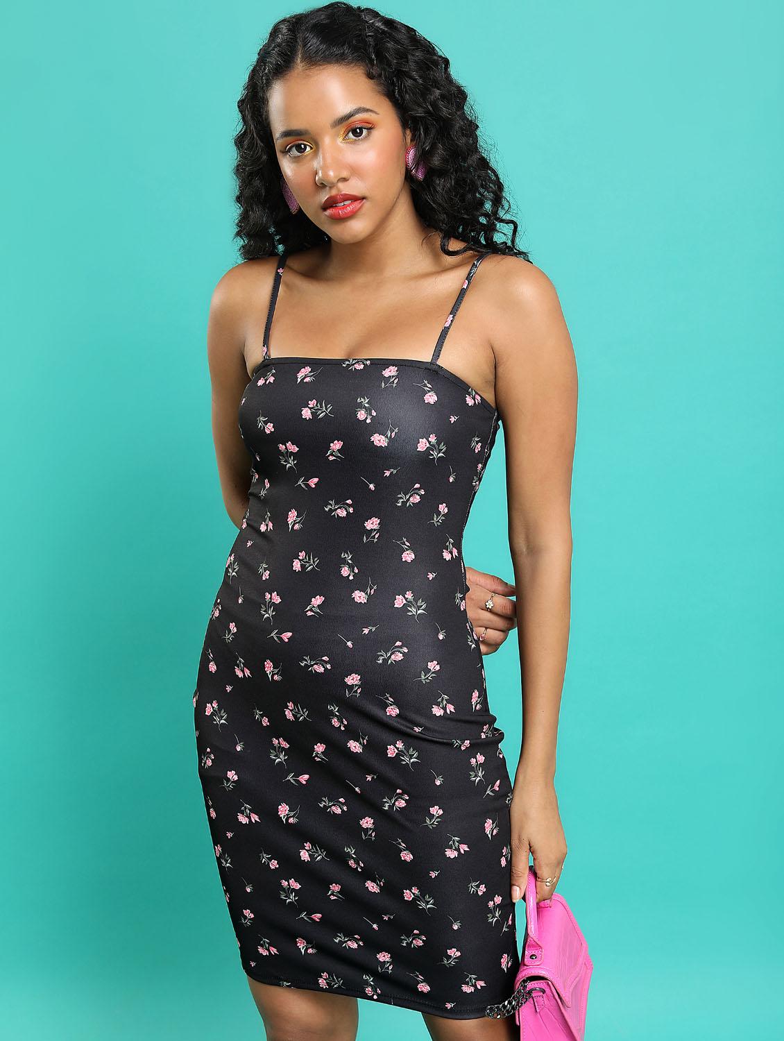 women black cotton blend bodycon dress