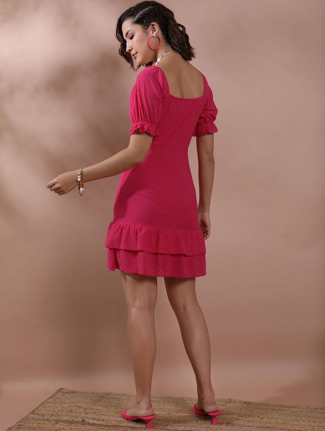 pink solid layered dress - 21375845 - Standard Image - 2