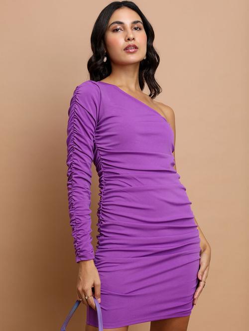 women purple cotton blend bodycon dress - 21375848 -  Standard Image - 0