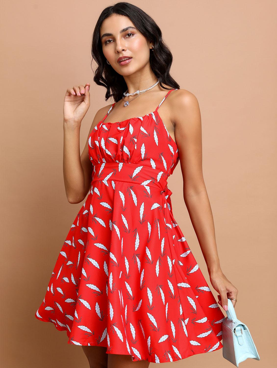 red cotton blend shift dress - 21375856 - Standard Image - 2