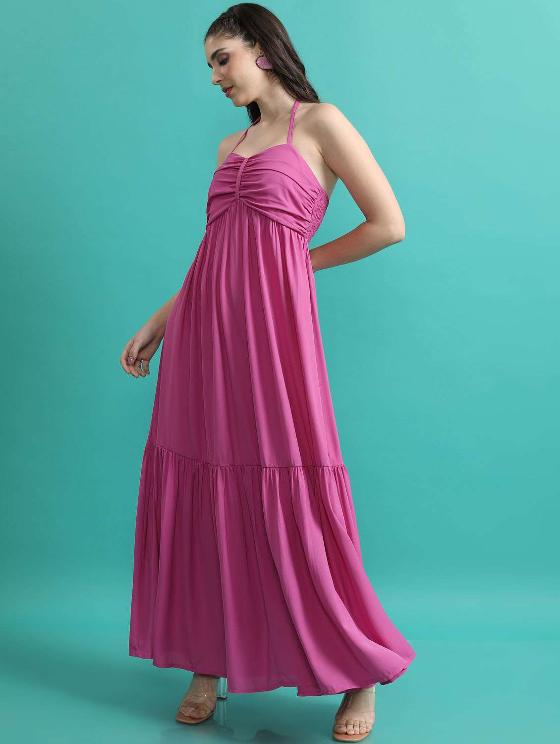 pink solid a-line dress - 21375858 -  Standard Image - 2