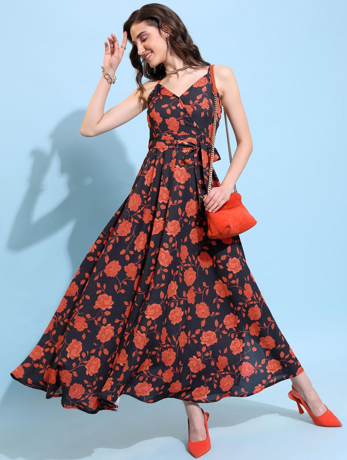 multi colored printed gown dress - 21375879 -  Zoom Image - 0