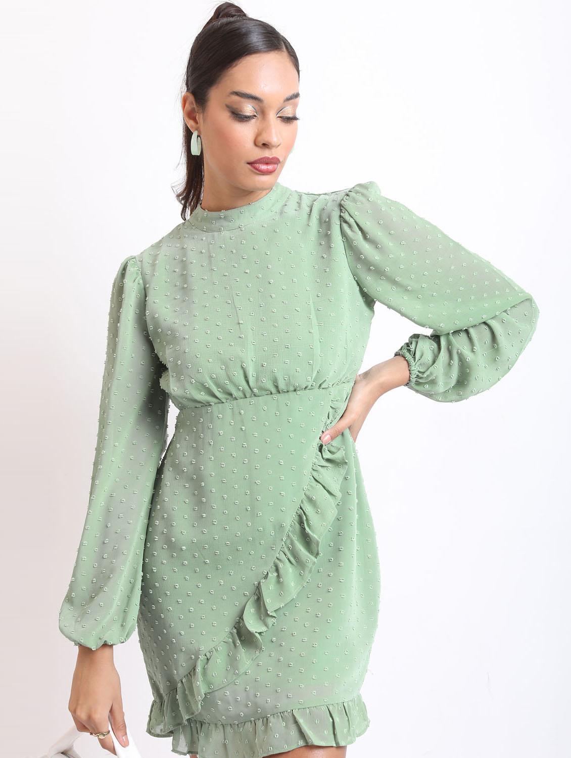 women green cotton blend sheath dress - 21375927 -  Zoom Image - 0