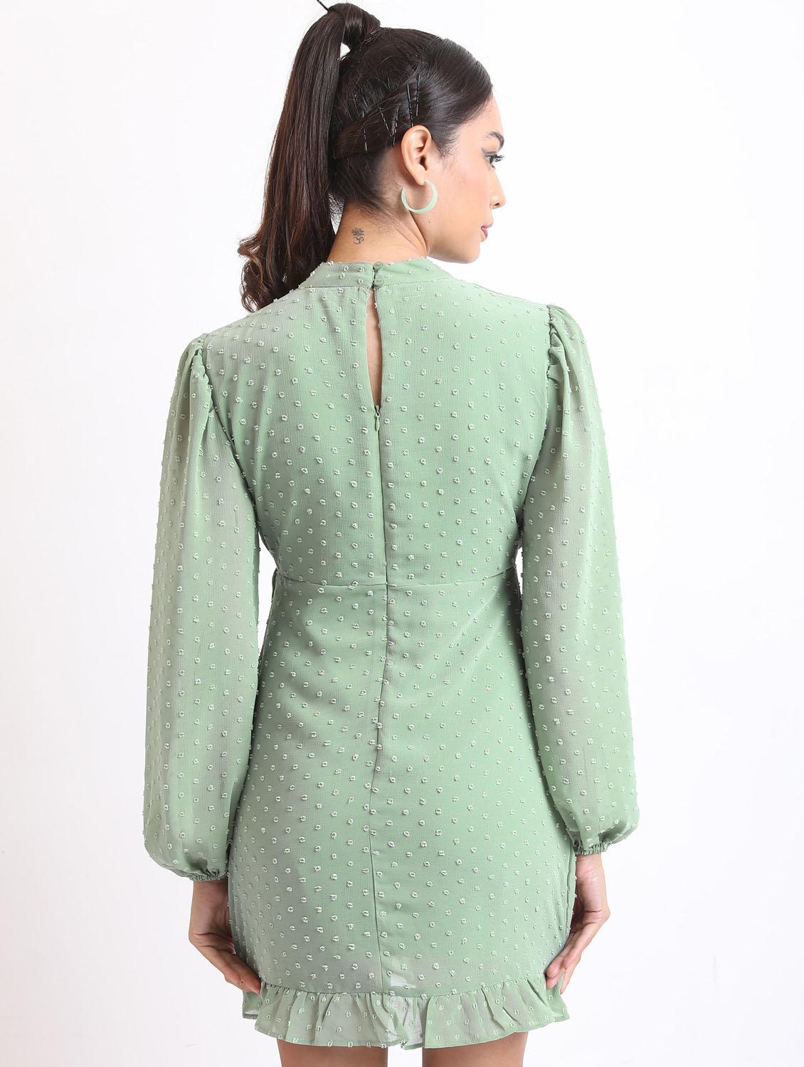women green cotton blend sheath dress - 21375927 - Standard Image - 2