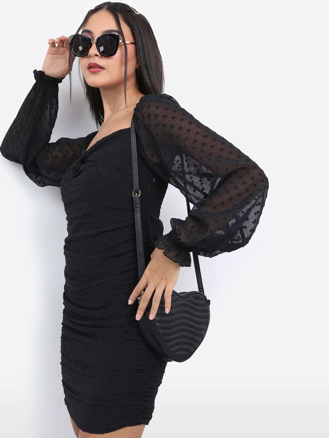 black self-designed bodycon dress - 21375932 -  Standard Image - 2