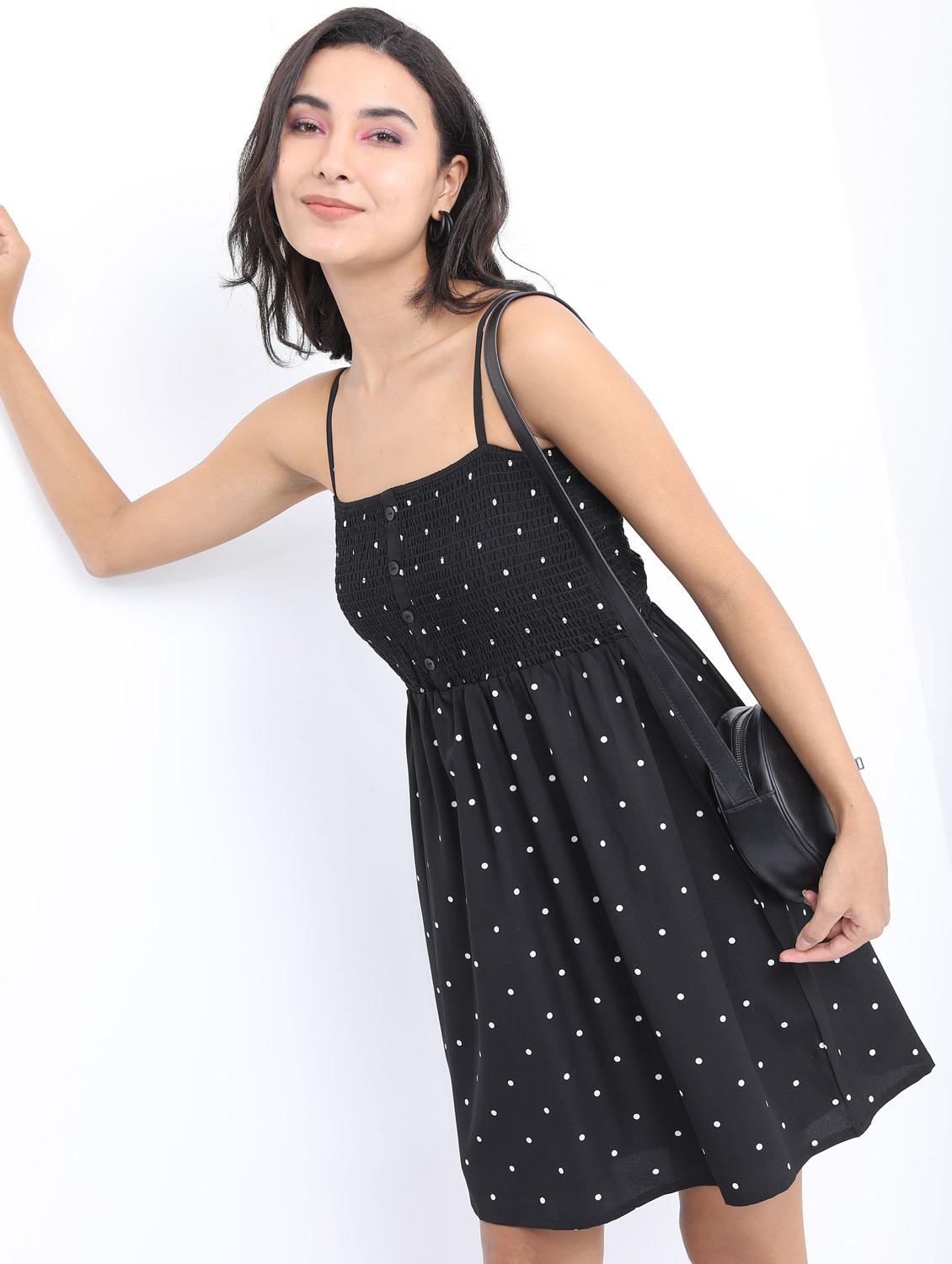 black polka dot bodycon dress - 21375997 - Standard Image - 2