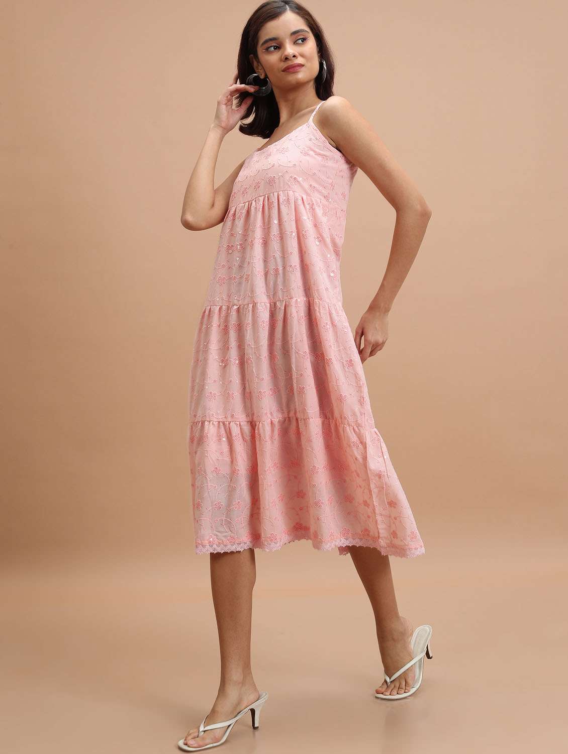 pink self-designed a-line dress - 21376010 -  Standard Image - 2