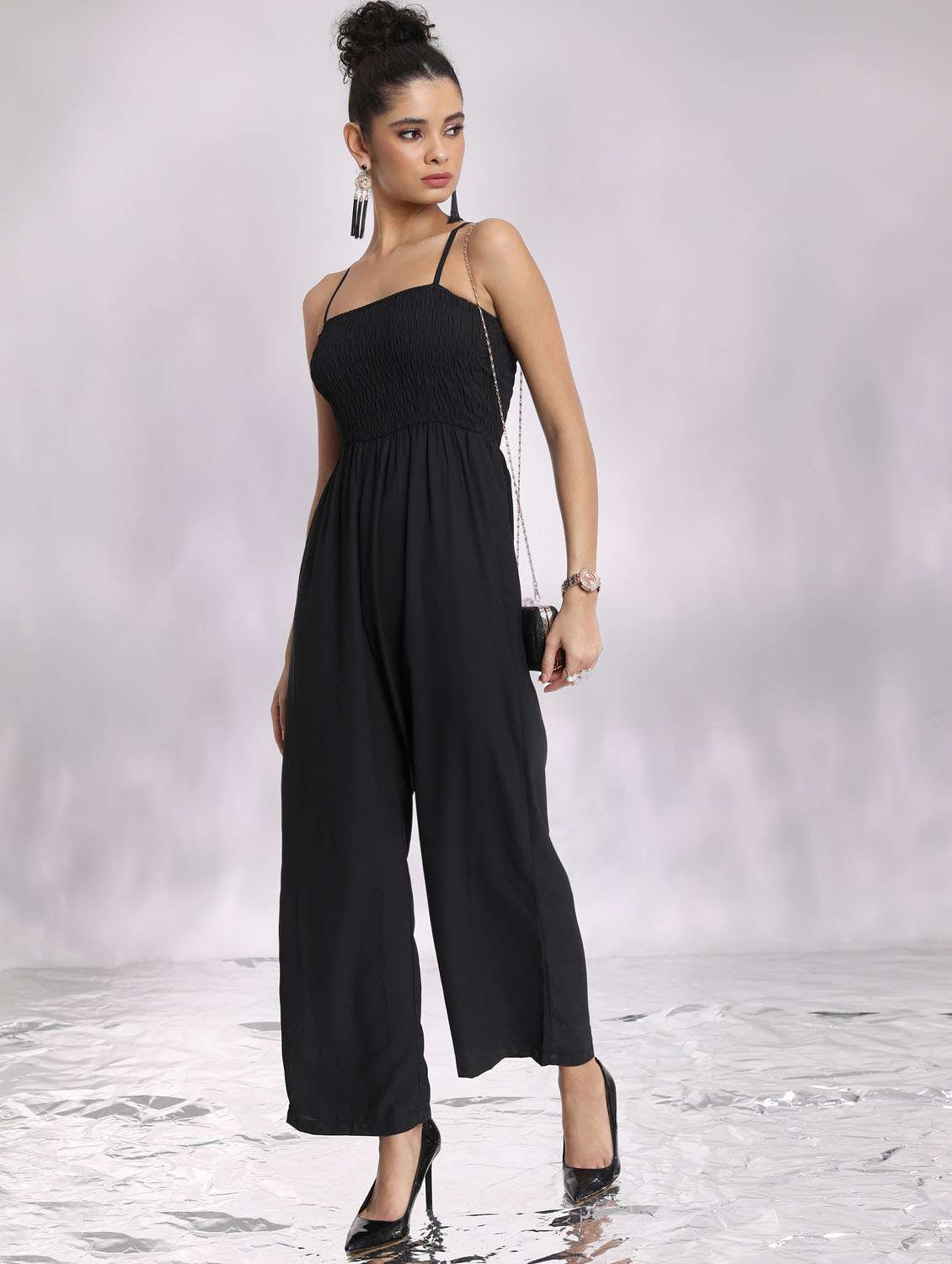 women solid full leg jumpsuit - 21376027 -  Standard Image - 2