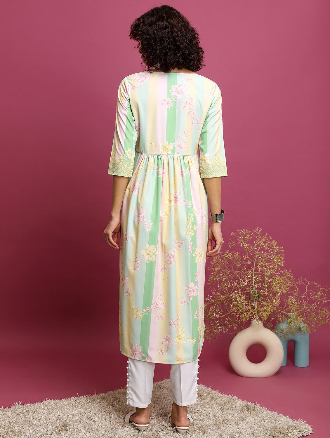 women multi colored cotton blend a-line kurta - 21376177 - Standard Image - 2