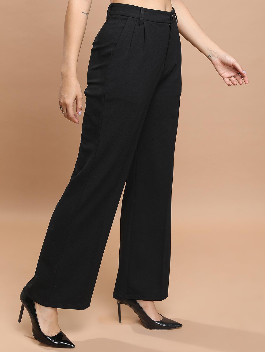 women solid high rise tailored trouser - 21376211 - Standard Image - 2