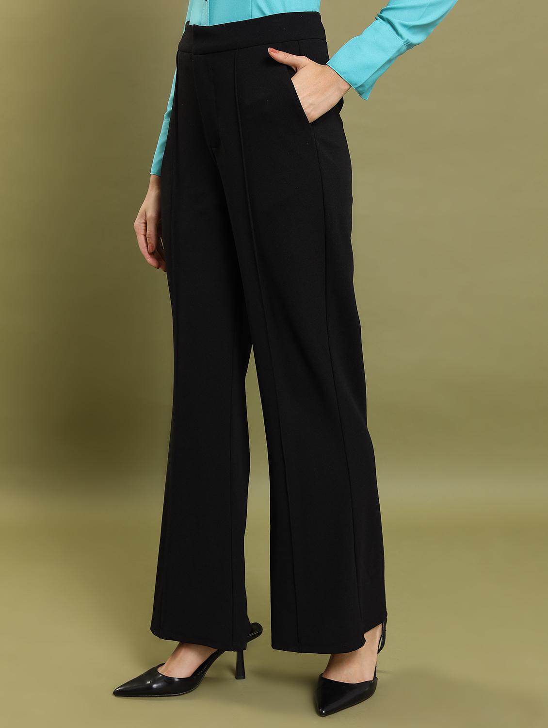 women solid high rise tailored trouser - 21376214 - Standard Image - 2