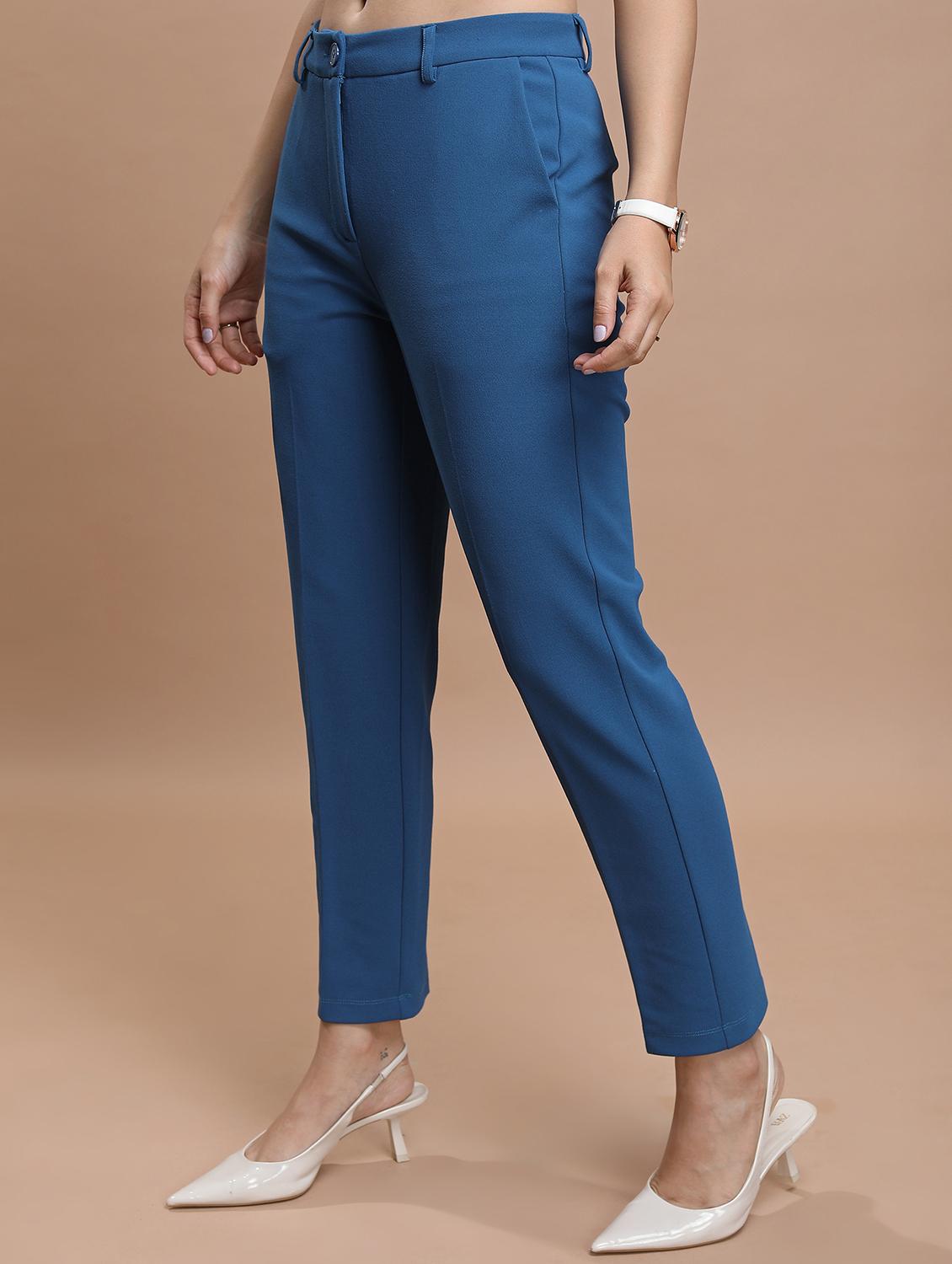 women solid mid rise cigarette pant - 21376219 - Standard Image - 2