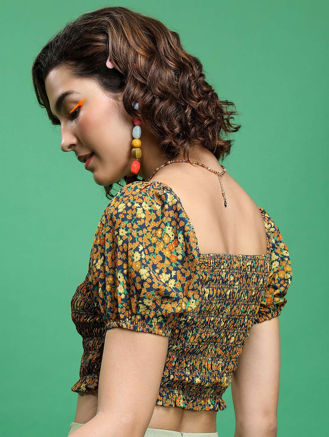 multi colored printed crop top - 21376295 -  Standard Image - 2