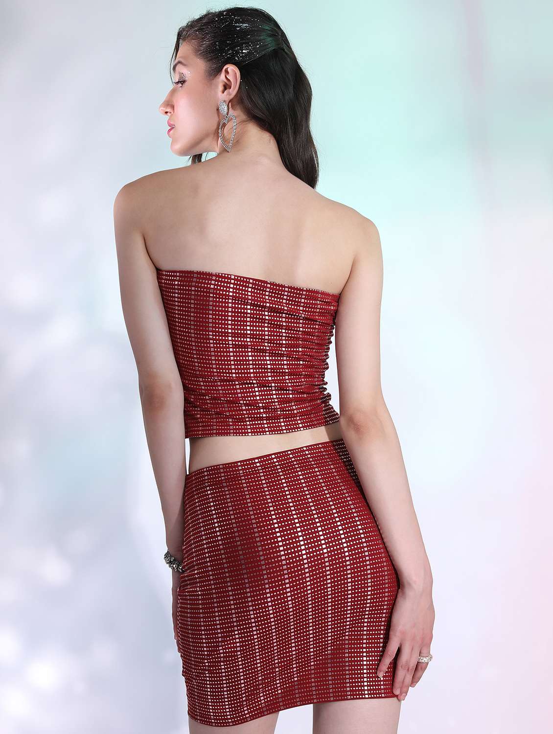 women maroon cotton blend tube top - 21376345 -  Standard Image - 2