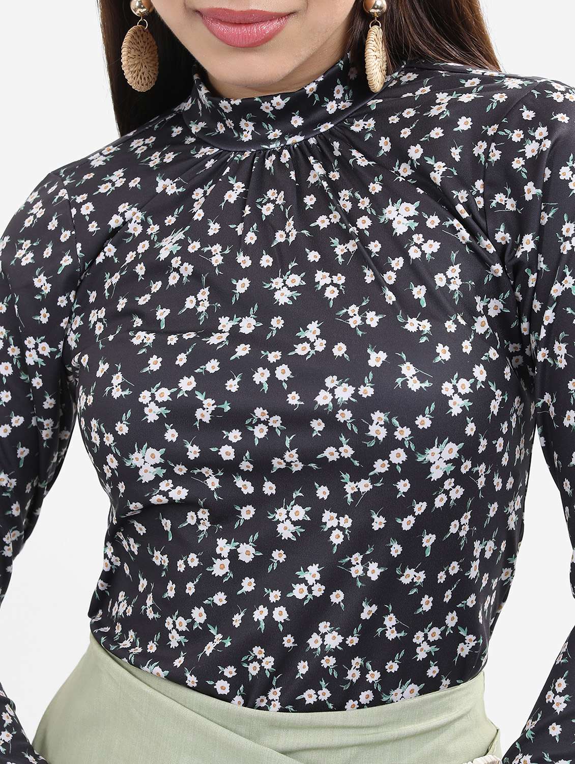 women black cotton blend regular top - 21376386 -  Standard Image - 2