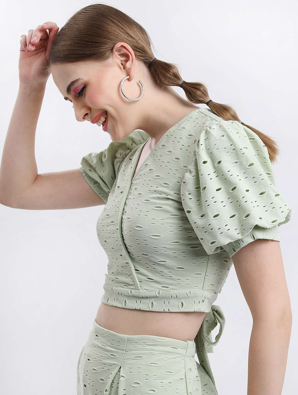 women mint green crop top - 21376451 - Standard Image - 2