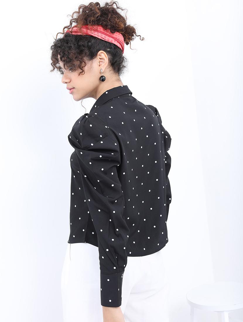 women black cotton blend shirt - 21376521 - Standard Image - 2