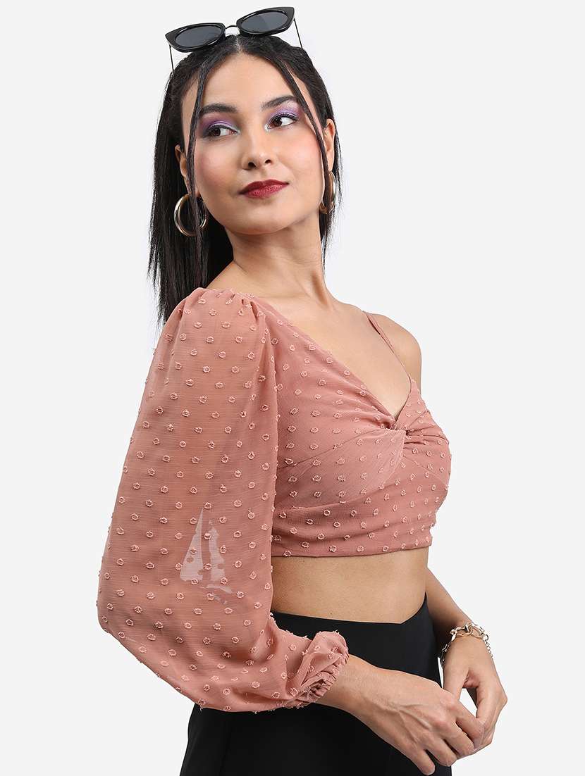 pink self-designed crop top - 21376633 -  Standard Image - 2