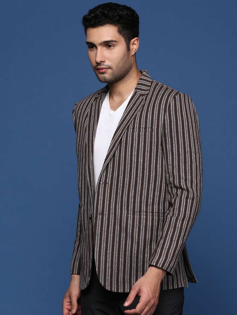 men striped single breasted blazer - 21376943 -  Standard Image - 2