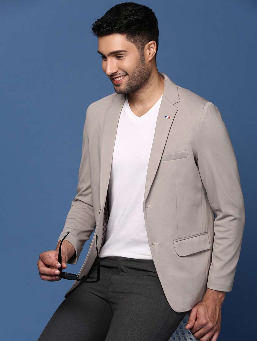 men long sleeved solid single breasted casual blazer - 21376950 -  Standard Image - 2
