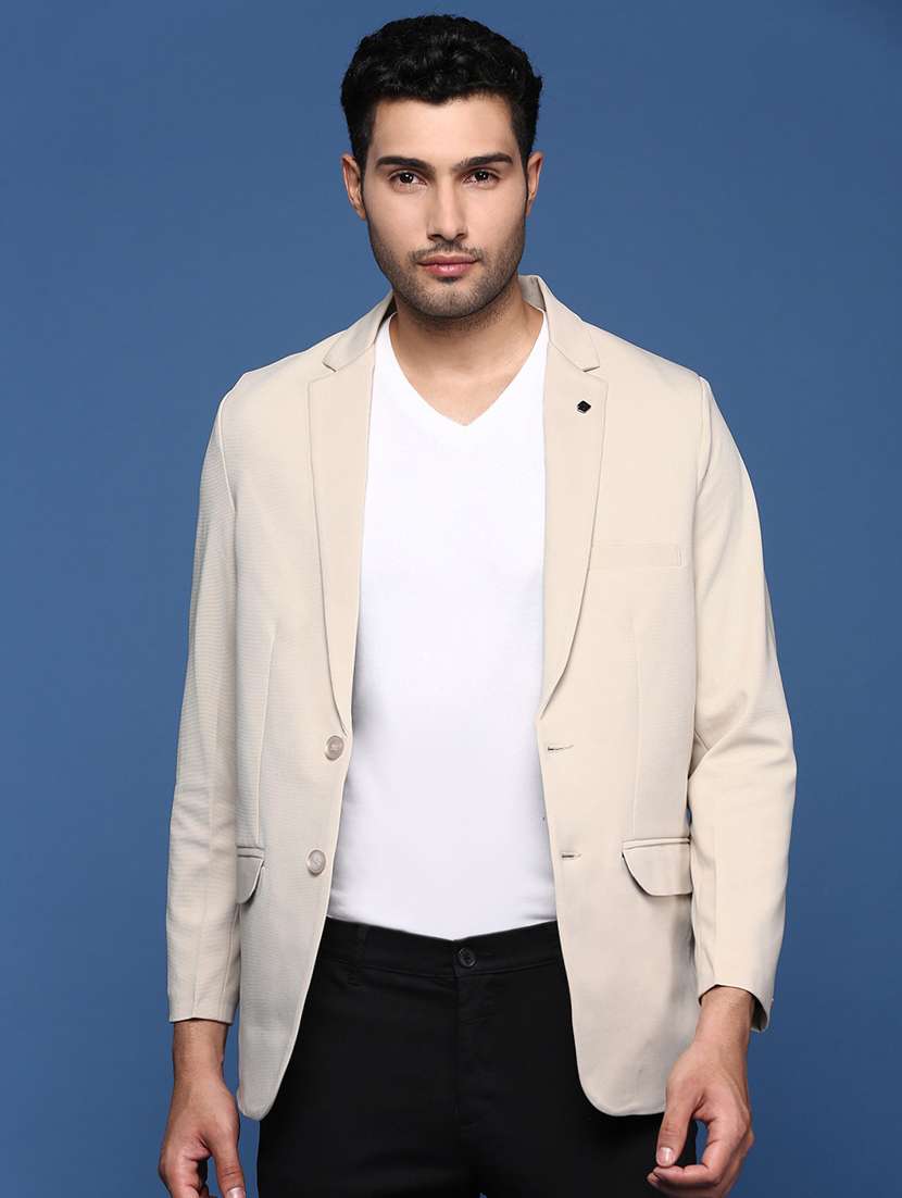 men long sleeved solid single breasted casual blazer