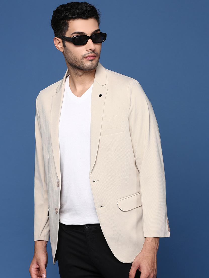 men long sleeved solid single breasted casual blazer - 21376951 - Standard Image - 2