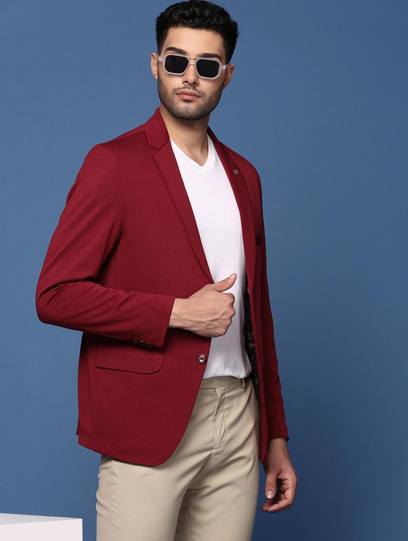 men long sleeved solid single breasted casual blazer - 21376954 - Standard Image - 2