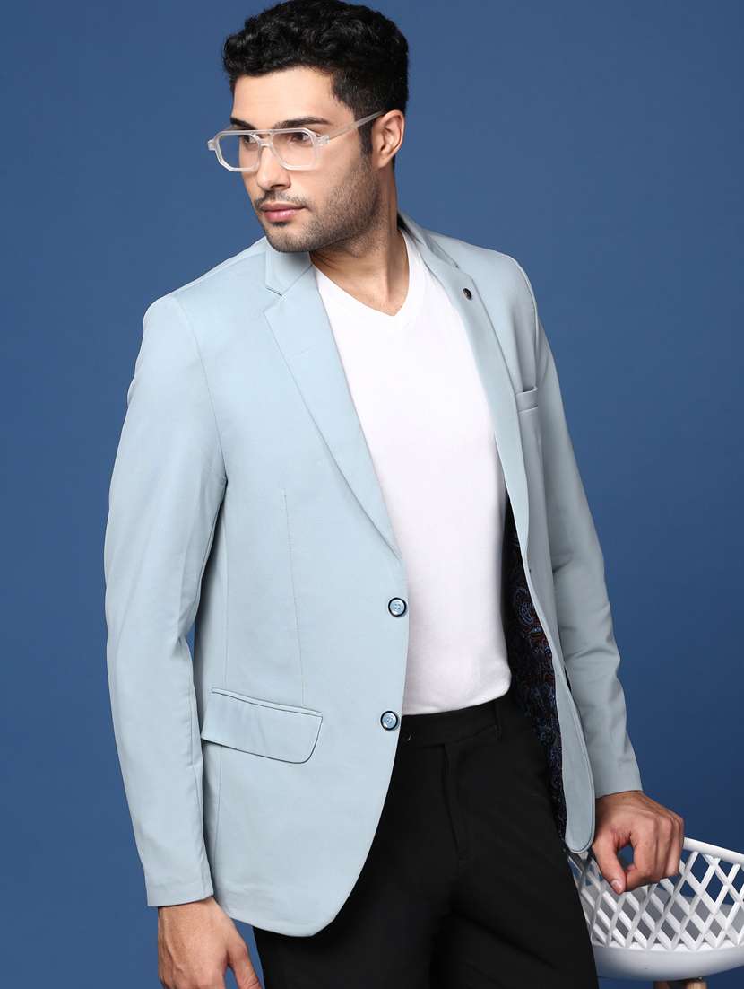 men solid single breasted blazer - 21376956 -  Standard Image - 2