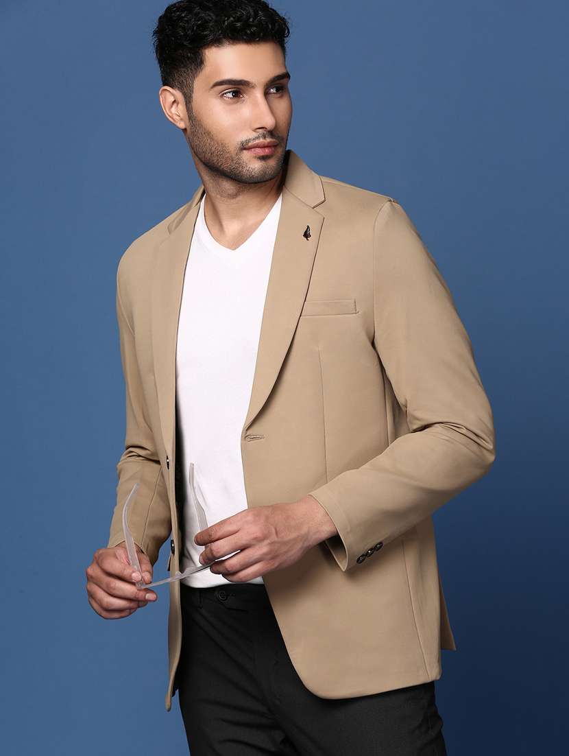 men long sleeved solid single breasted casual blazer - 21376957 -  Standard Image - 2