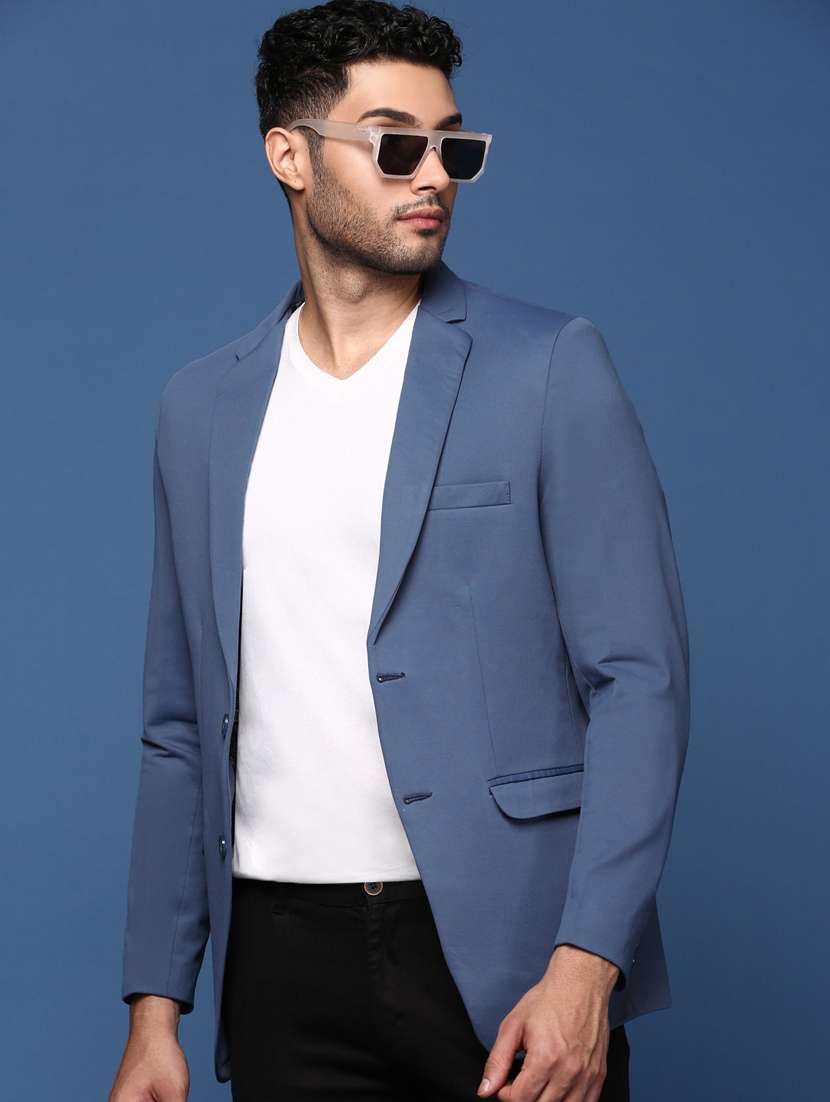 men solid single breasted blazer - 21376959 -  Standard Image - 2