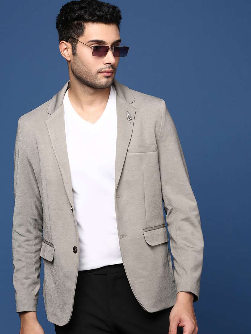 men long sleeved solid single breasted casual blazer - 21376966 -  Standard Image - 2
