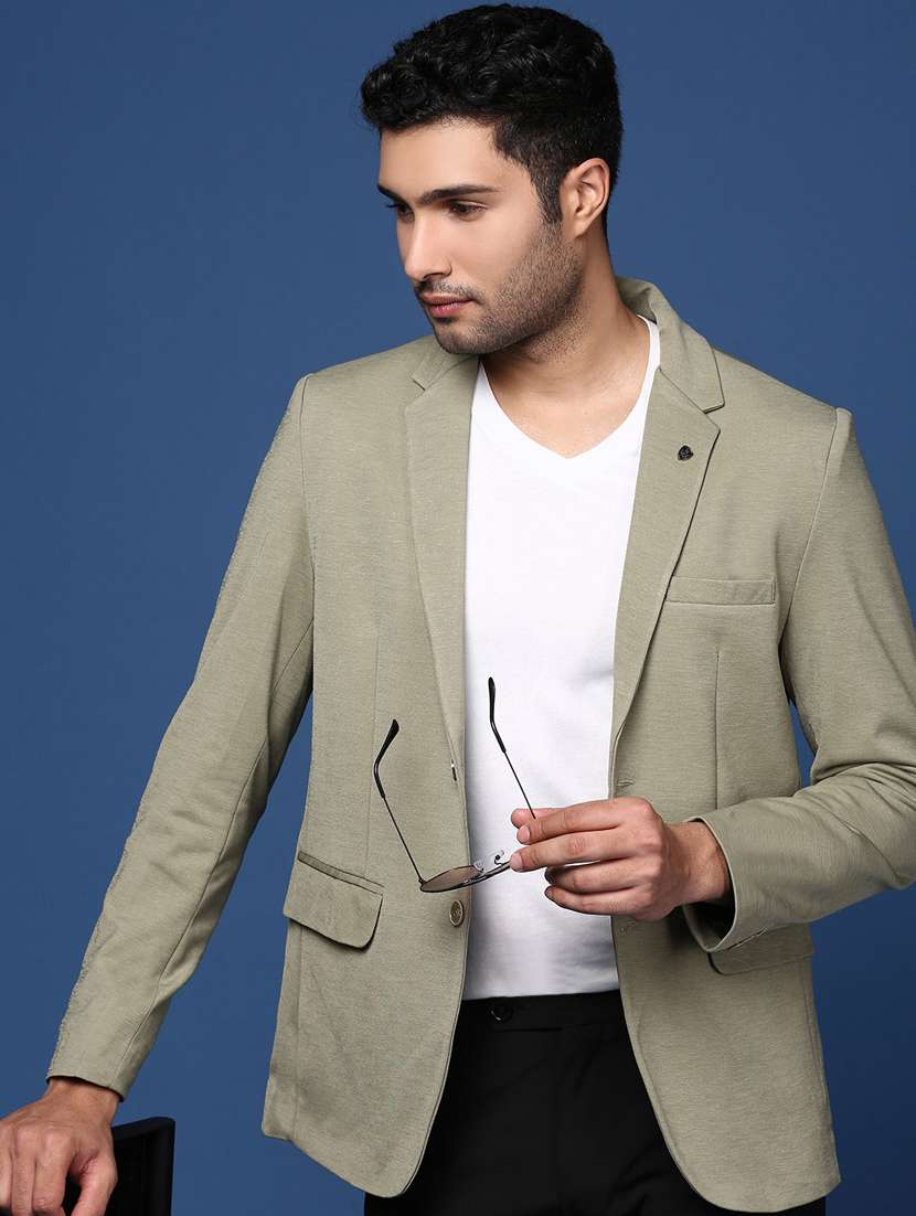 men solid single breasted blazer - 21376967 -  Standard Image - 2