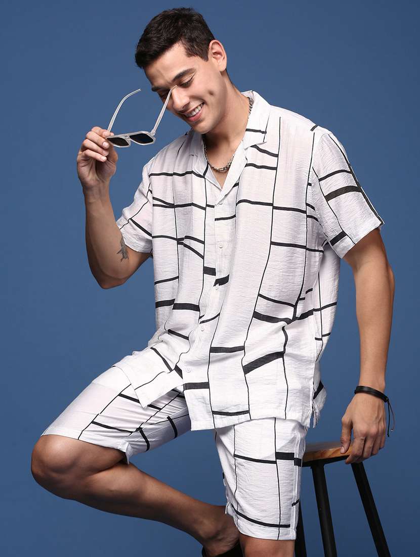 men printed cotton co-ord set - 21376992 -  Standard Image - 2