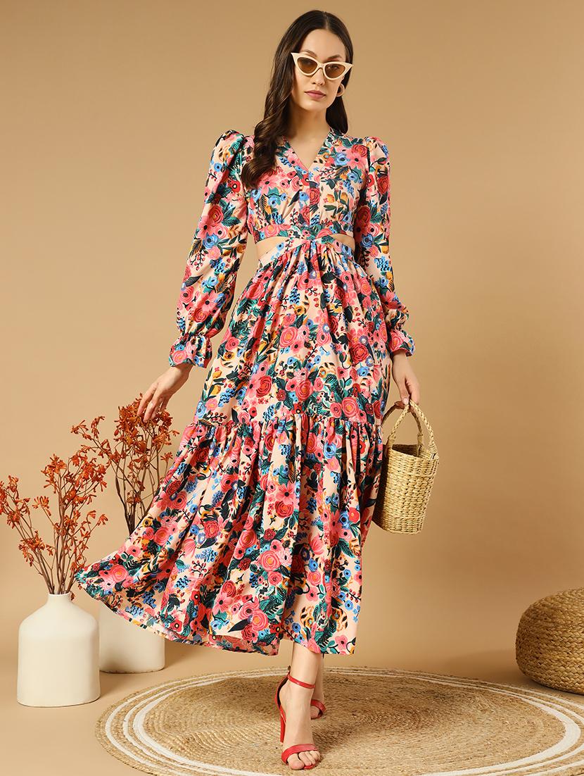 women floral print maxi tiered dress - 21376997 - Zoom Image - 0