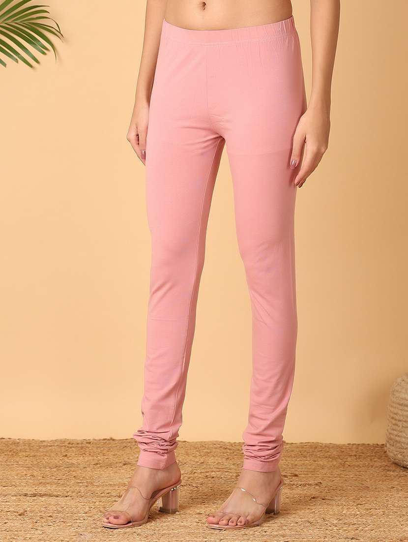 women pink solid legging - 21378291 -  Standard Image - 2