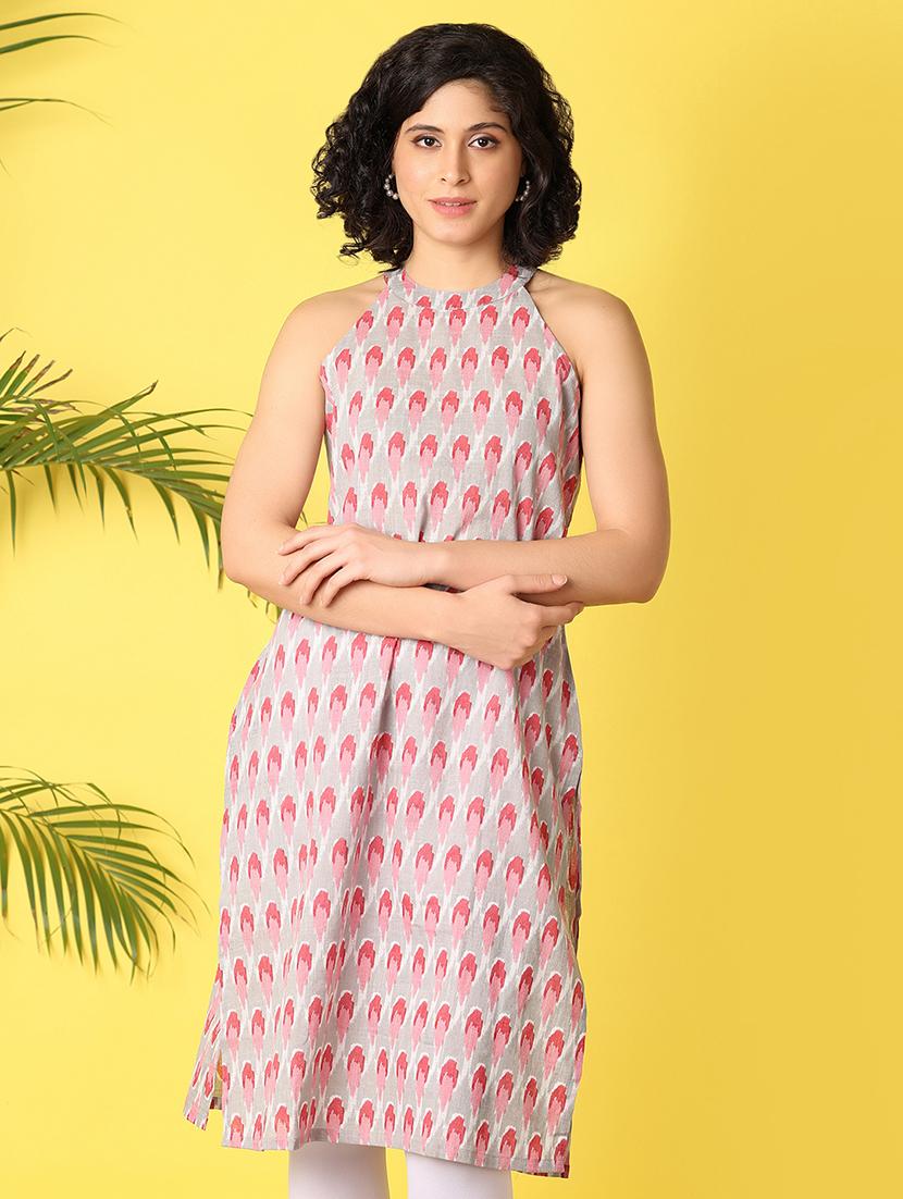 women grey sleeveless straight kurta - 21378359 -  Zoom Image - 0