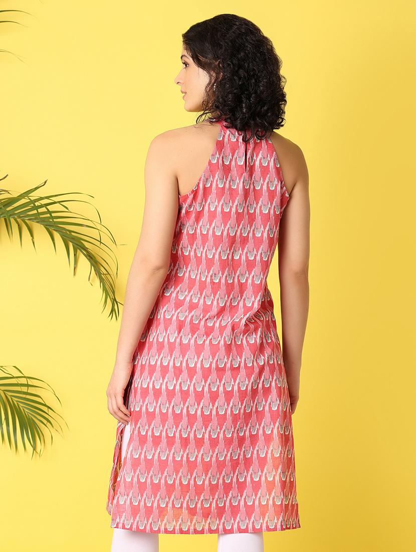 women red sleeveless straight kurta - 21378360 - Standard Image - 2