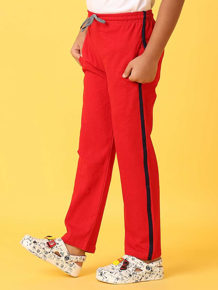 boys red cotton casual track pant - 21378373 -  Standard Image - 2