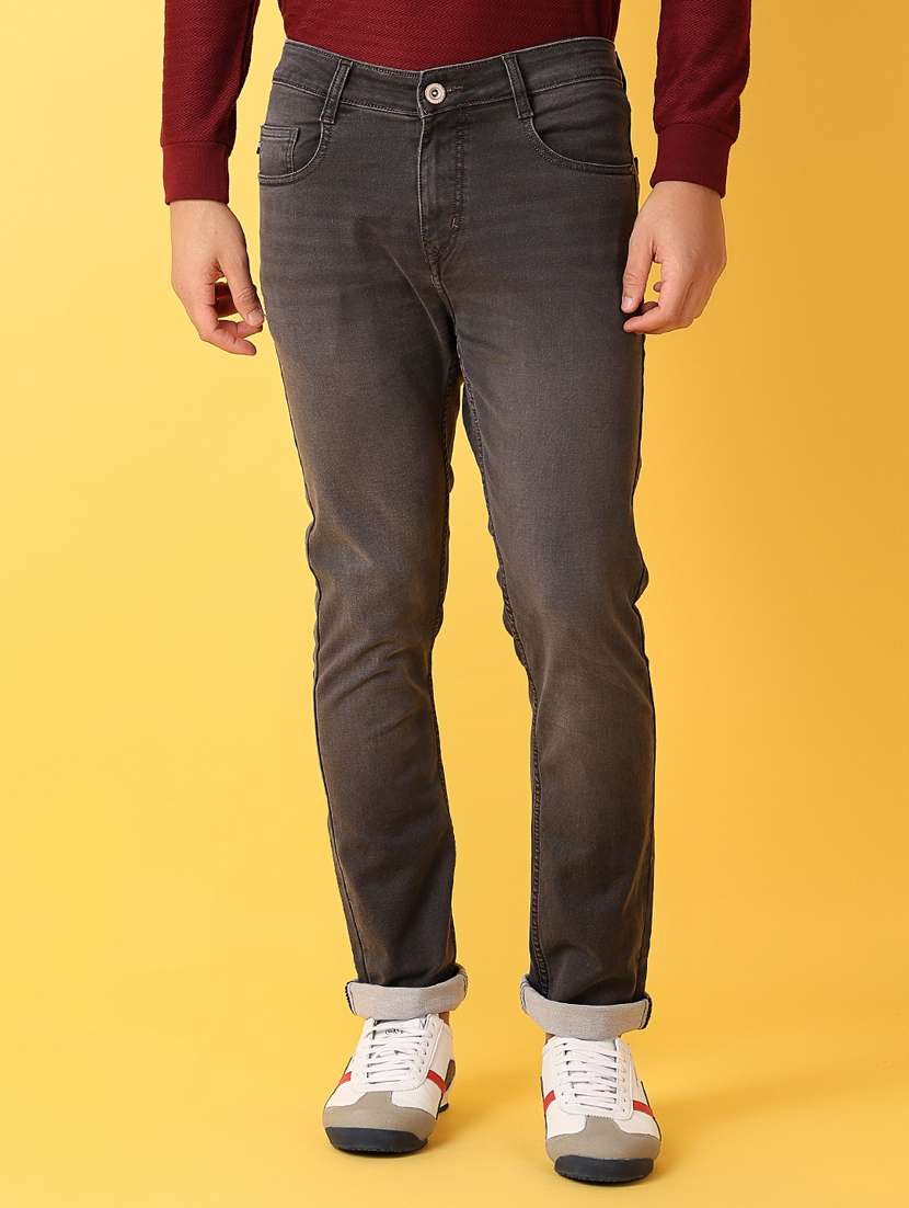 men grey plain jean