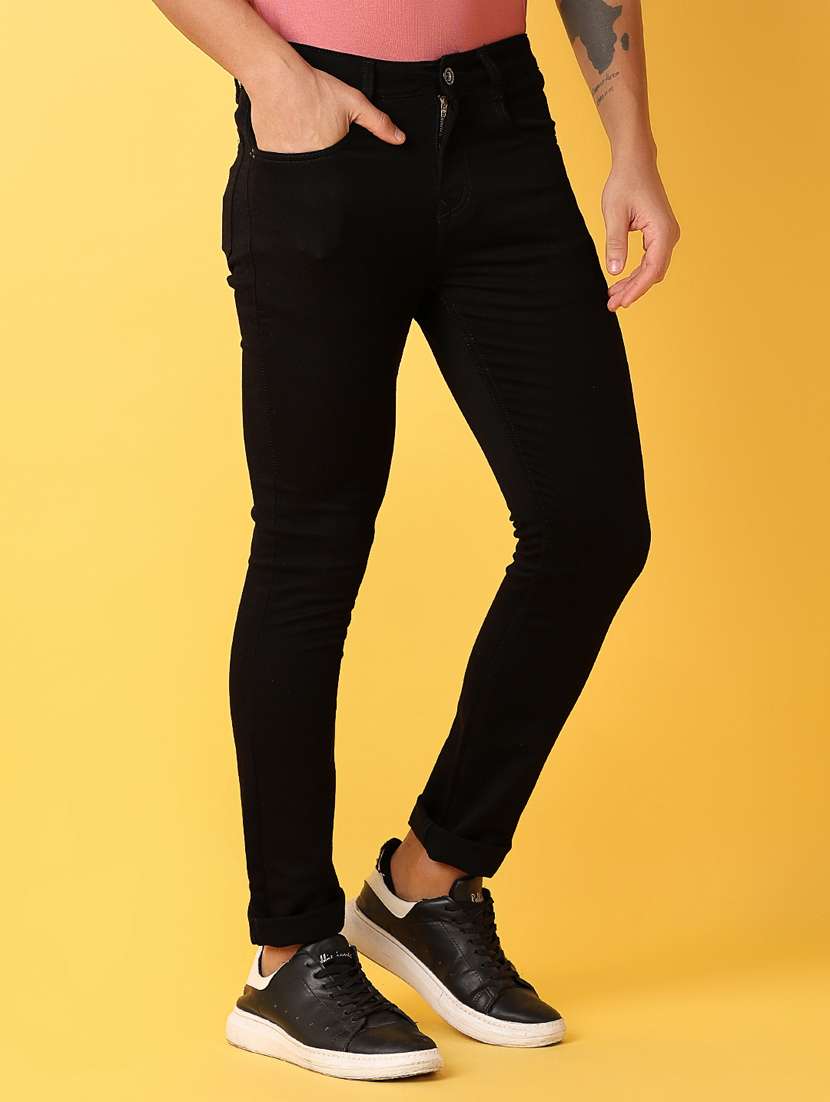 men black solid jean - 21378458 - Standard Image - 2