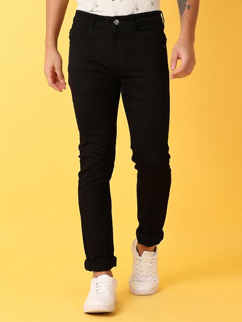 men black solid jean - 21378467 - Standard Image - 0