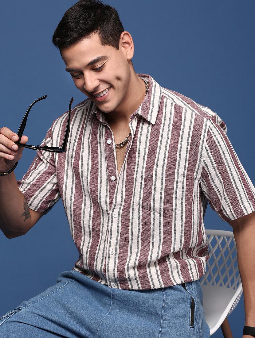 men striped cotton casual shirt - 21378724 - Standard Image - 2