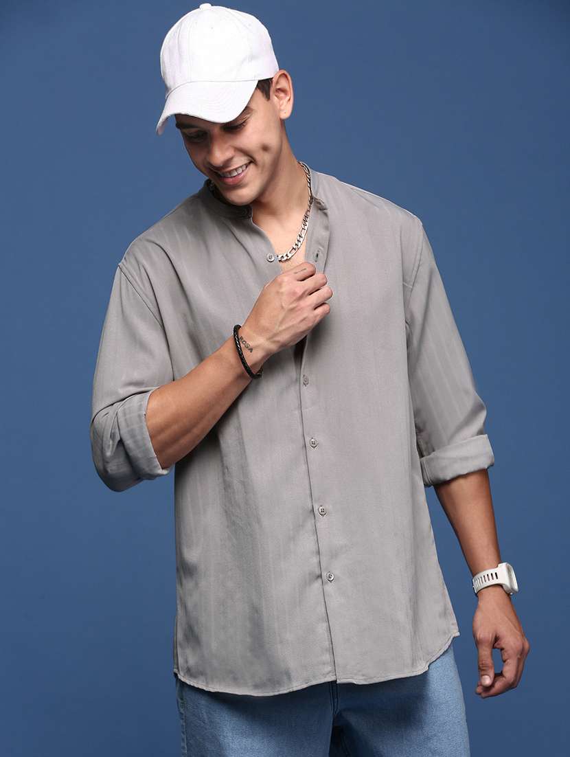 grey cotton casual shirt - 21378769 -  Standard Image - 2