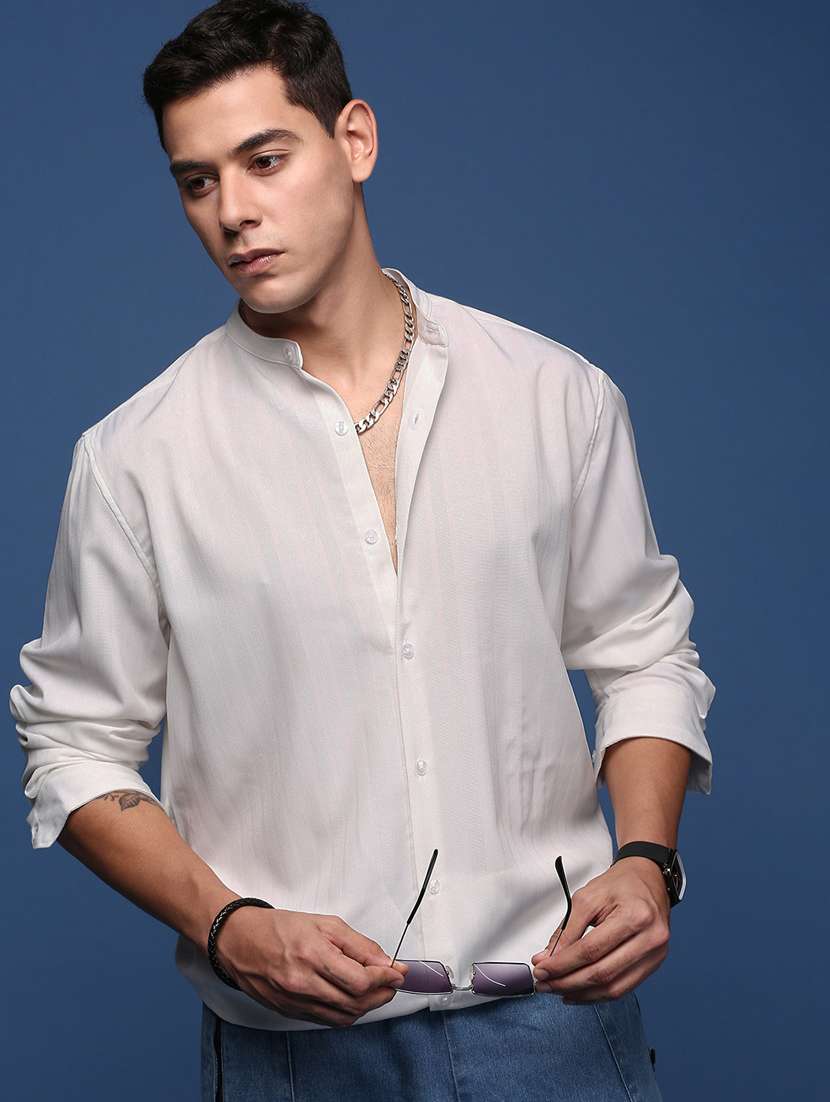 men long sleeved solid casual shirt - 21378770 -  Standard Image - 2