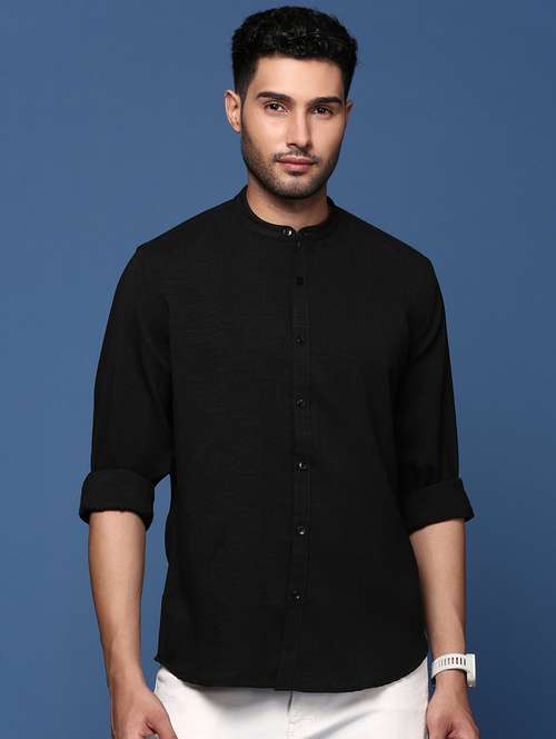 men long sleeved solid casual shirt - 21378772 - Standard Image - 0
