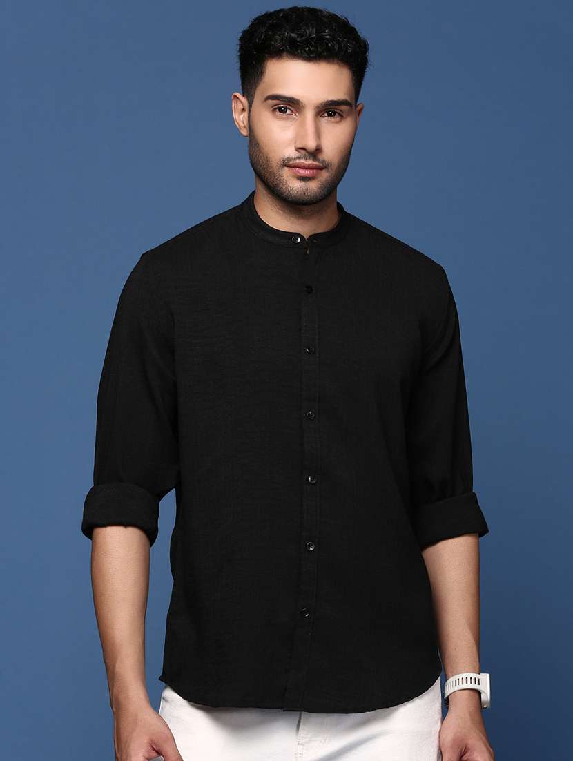 men long sleeved solid casual shirt - 21378772 - Zoom Image - 0