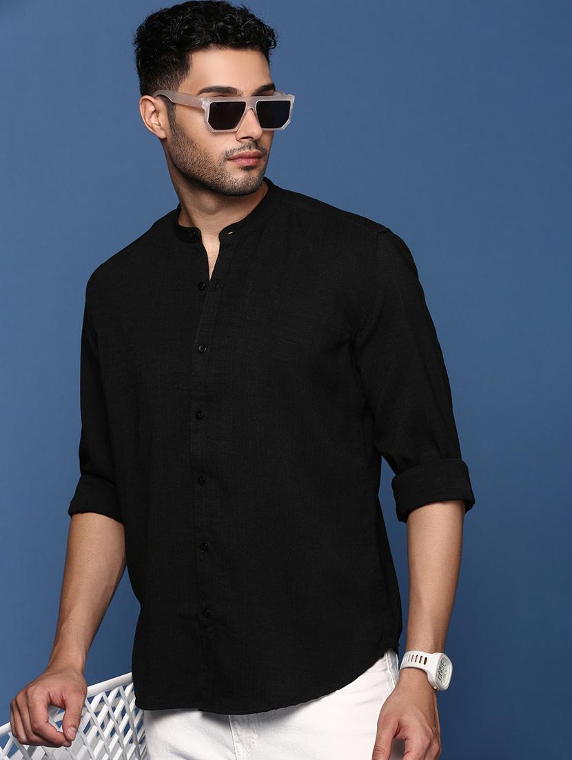 men long sleeved solid casual shirt - 21378772 - Standard Image - 2