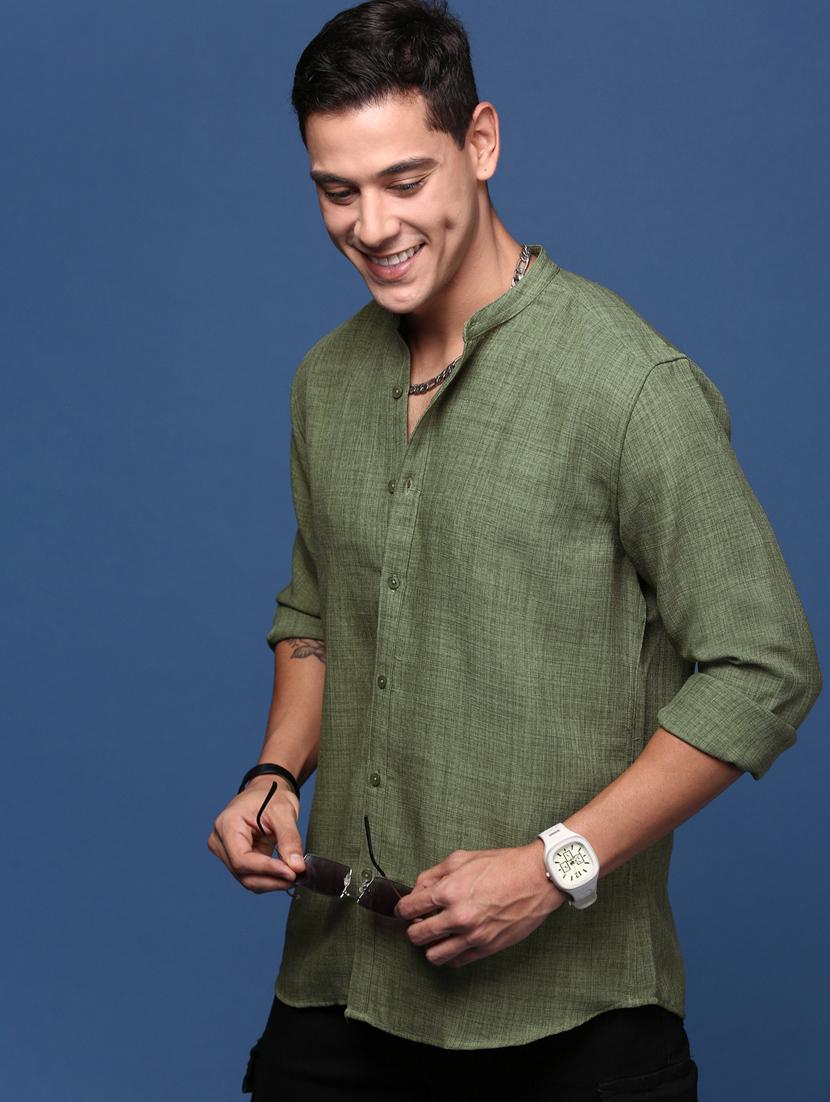 men long sleeved solid casual shirt - 21378773 - Standard Image - 2