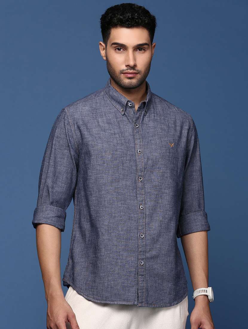 men long sleeved solid casual shirt