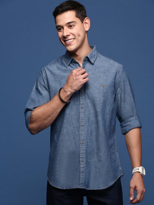 men solid cotton casual shirt - 21378787 - Standard Image - 0